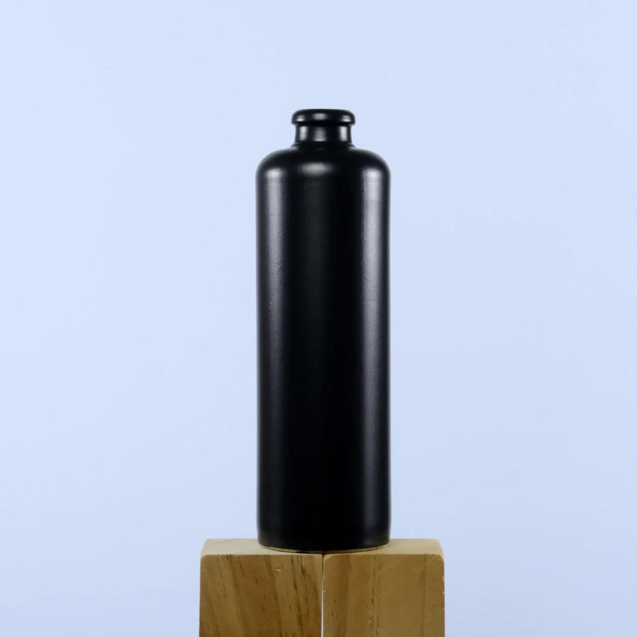 Vase Steingut schwarz