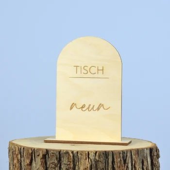 Tischnummer Holz augestellt