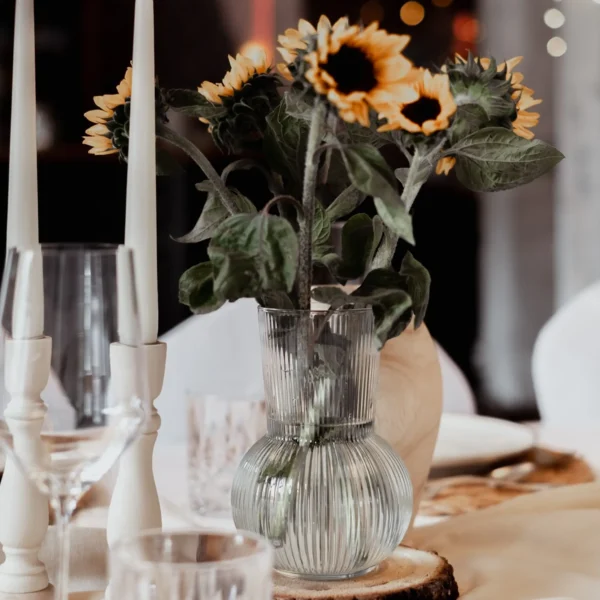 Vase bauchig mit Sonnenblumen